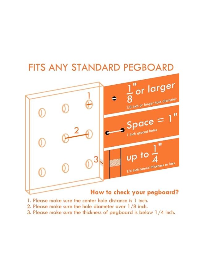 PROMASS promass 12pcs Pegboard Bins PegBoard Cups with Hooks & Loops, Peg Hooks Assortment Organizer Accessory, Various Tools Storage Arrange System Kit, for Garage Craft Workshop  - Image 5