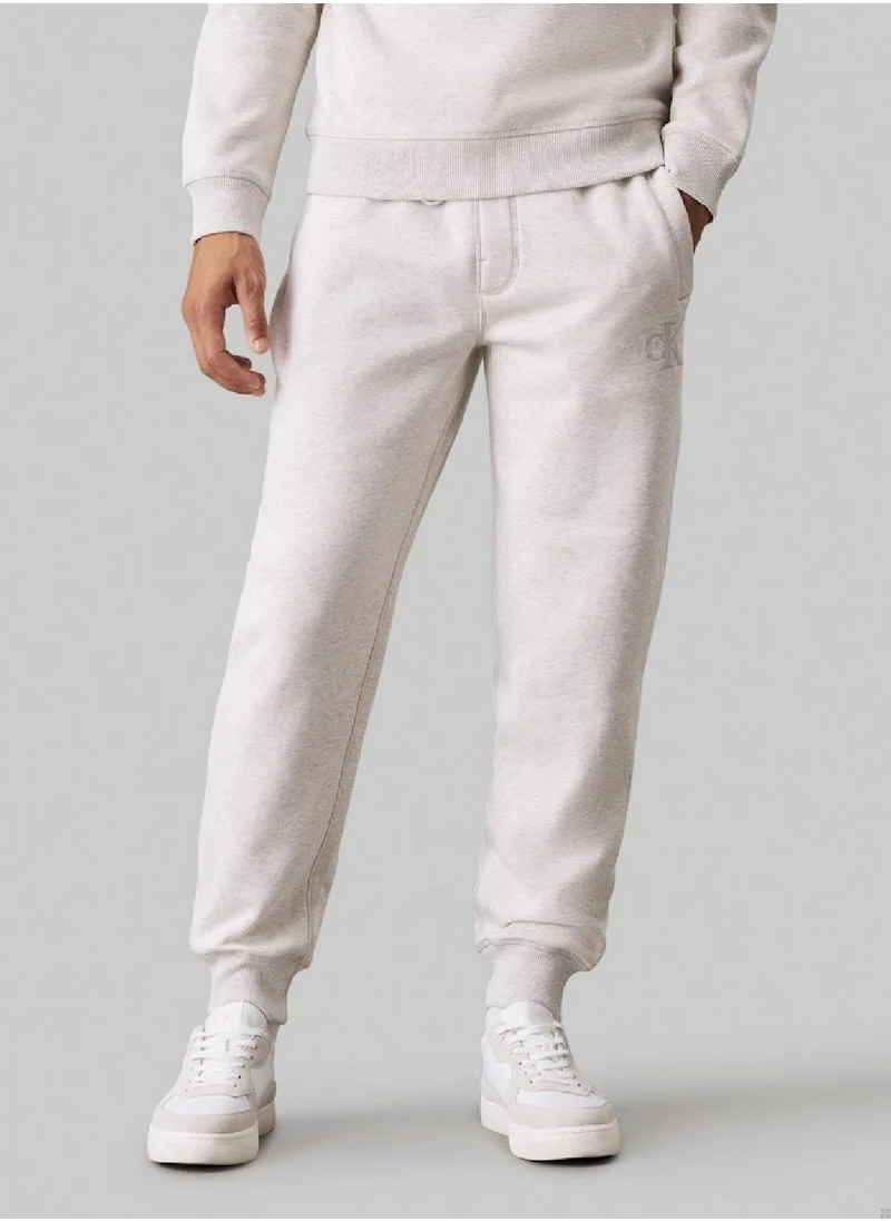 Calvin Klein Jeans Men's  Monogram Fleece Joggers , Grey - Cotton Blend