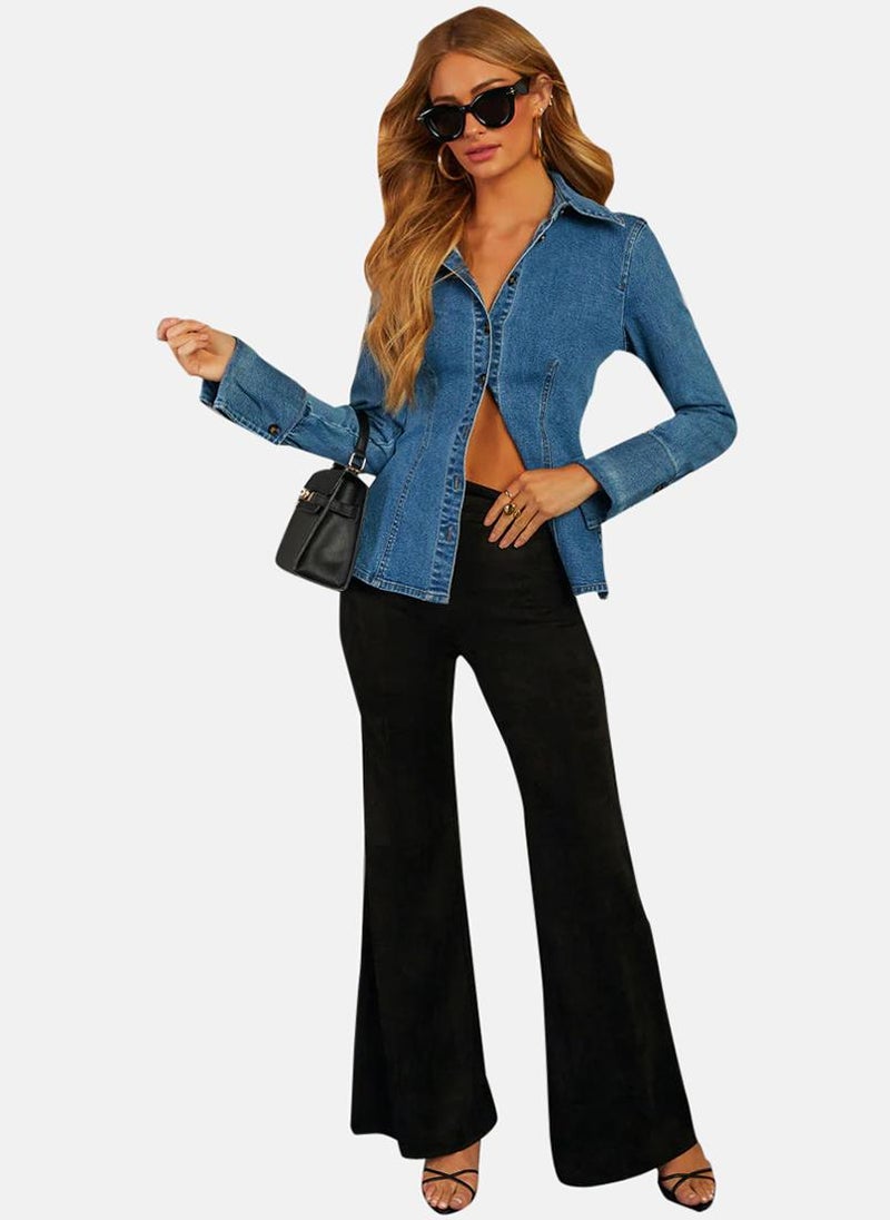 YUNIQEE Blue Regular Fit Spread Collar Long Sleeves Shirts - Image 5