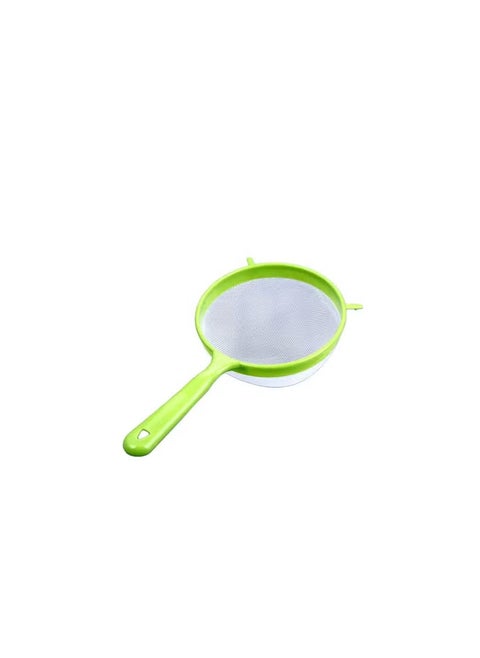 Plastic Fine Mesh Sieve with Handle, Wide Neck Fine Strainer Sieve for Flour, Juice, Tea for Kitchen (Multicolor, 20cm)