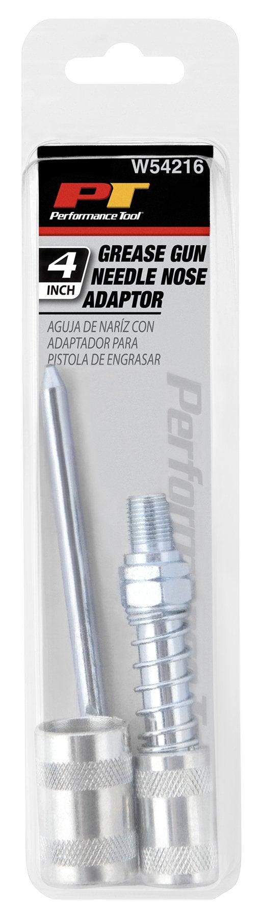 Performance Tool W54216 4-Inch Grease Gun Needle Nose Adapter, Silver - Image 2