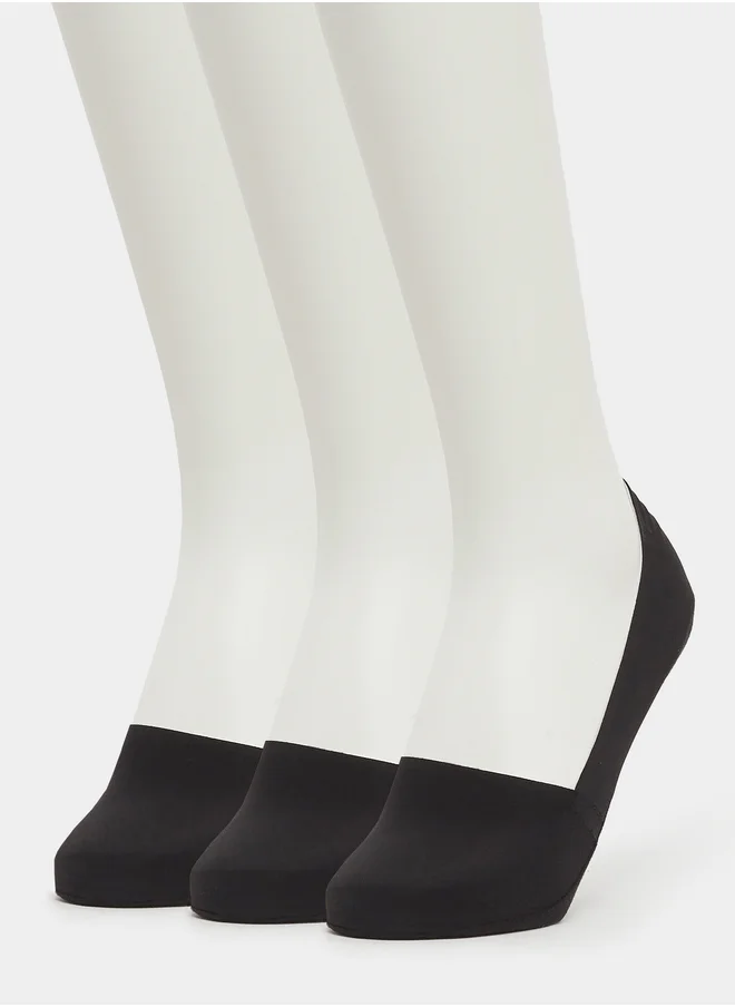 Styli Styli Set of 3-  Breathable No Show Socks