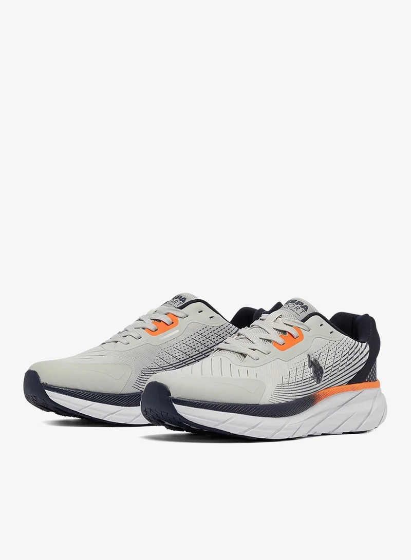 U.S. Polo Assn. Grey Men's Grey Low-Top Sneakers - Lightweight Shoes Lace-Up Design, Comfortable for Everyday Outfits for Men | Best Price UAE