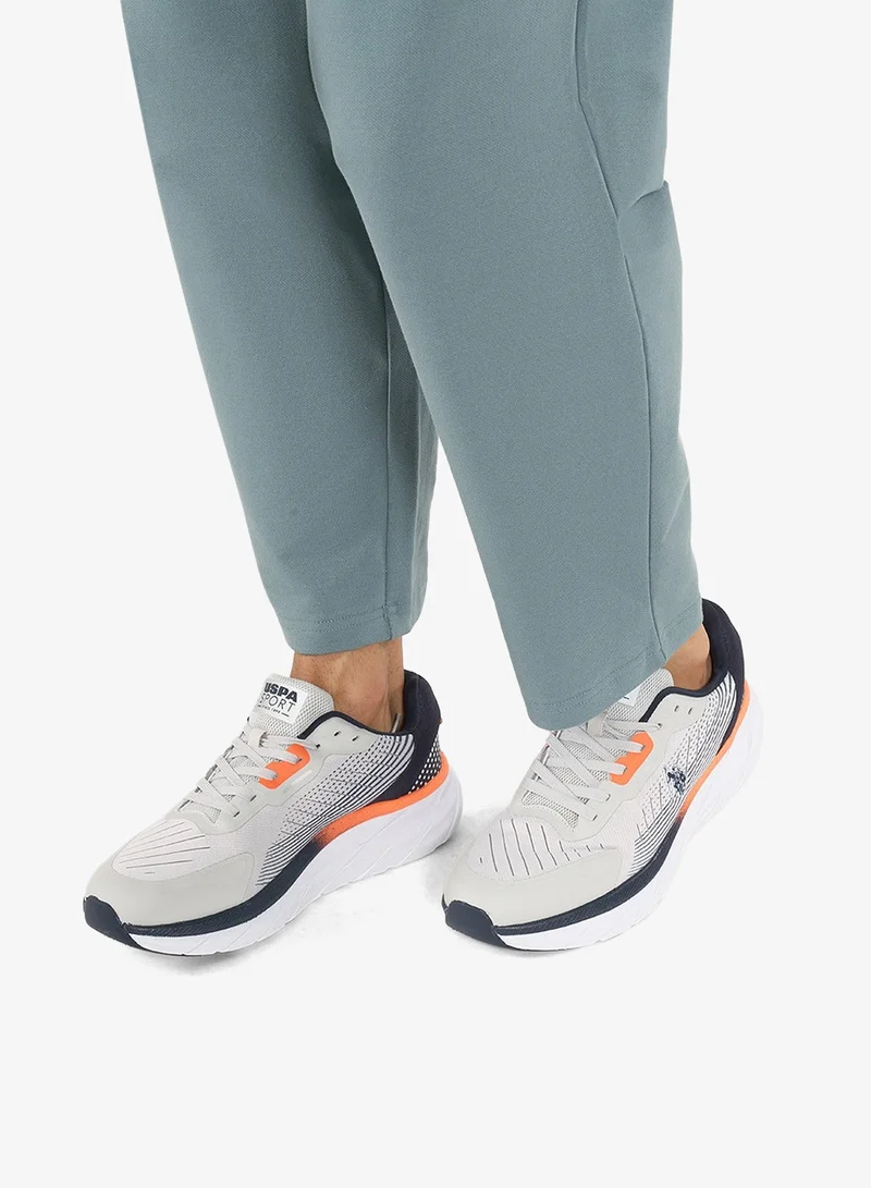 U.S. Polo Assn. Grey Men's Grey Low-Top Sneakers - Lightweight Shoes Lace-Up Design, Comfortable for Everyday Outfits for Men | Best Price UAE