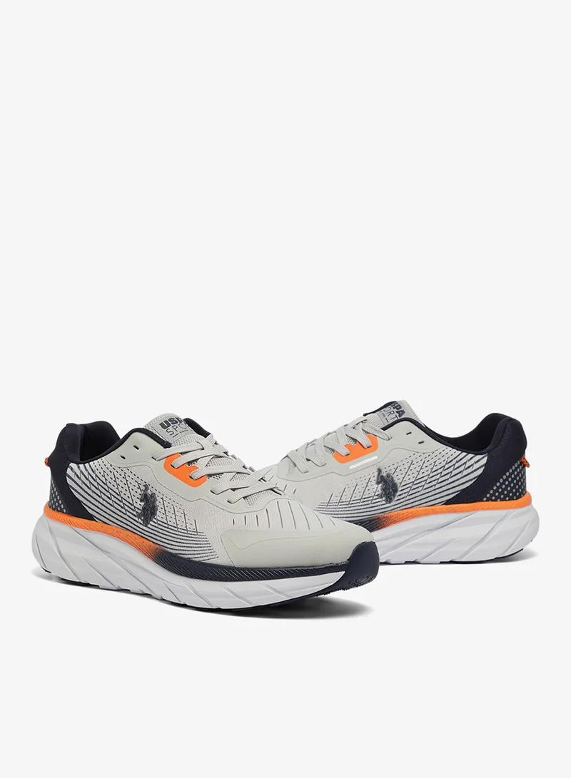 U.S. Polo Assn. Grey Men's Grey Low-Top Sneakers - Lightweight Shoes Lace-Up Design, Comfortable for Everyday Outfits for Men | Best Price UAE