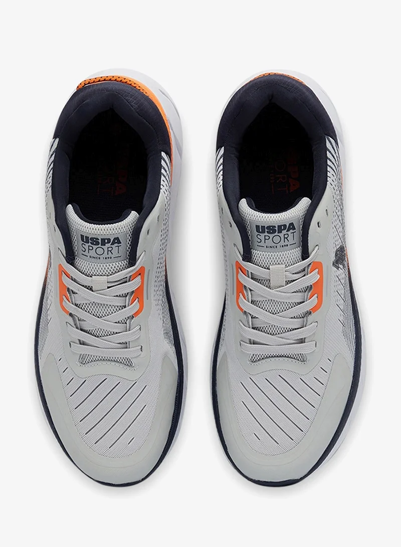 U.S. Polo Assn. Grey Men's Grey Low-Top Sneakers - Lightweight Shoes Lace-Up Design, Comfortable for Everyday Outfits for Men | Best Price UAE