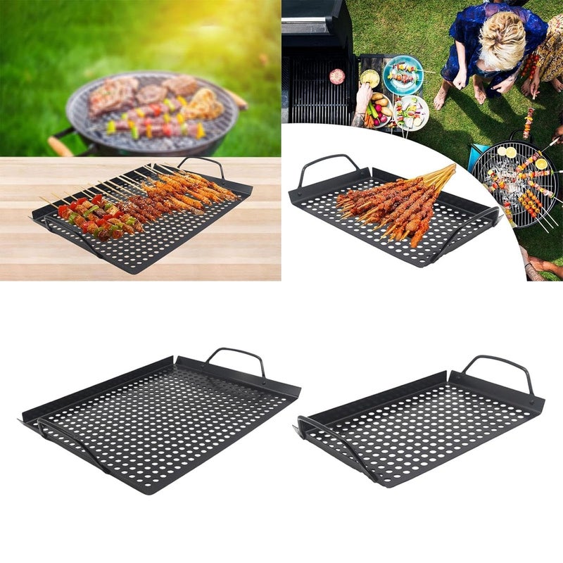 HEVASNEK Grill Plate with Holes Versatile Grill Plate for Indoor and Outdoor Use Durable Roasting Plate Outdoor Cooking Essential Perfect for Vegetables and Meats - Image 4