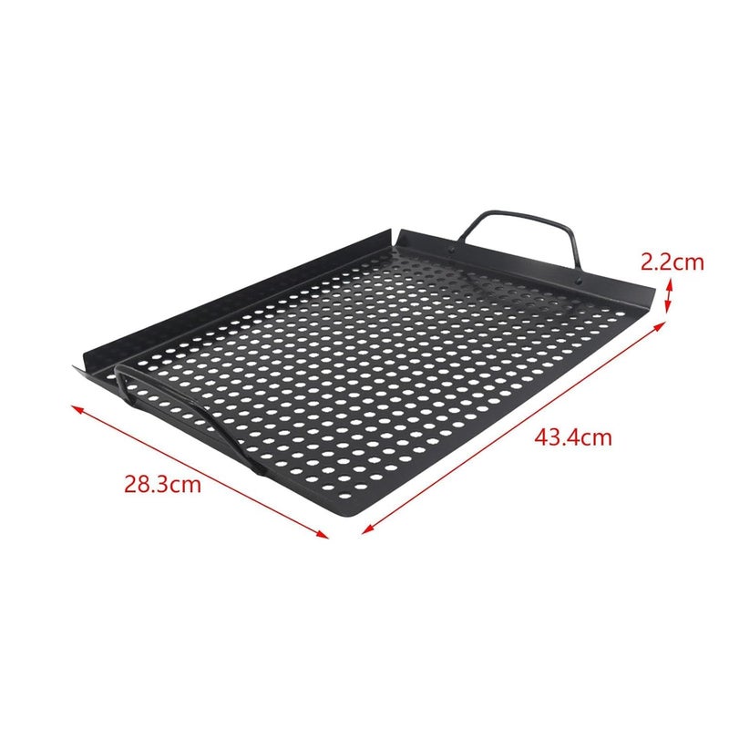 HEVASNEK Grill Plate with Holes Versatile Grill Plate for Indoor and Outdoor Use Durable Roasting Plate Outdoor Cooking Essential Perfect for Vegetables and Meats - Image 2