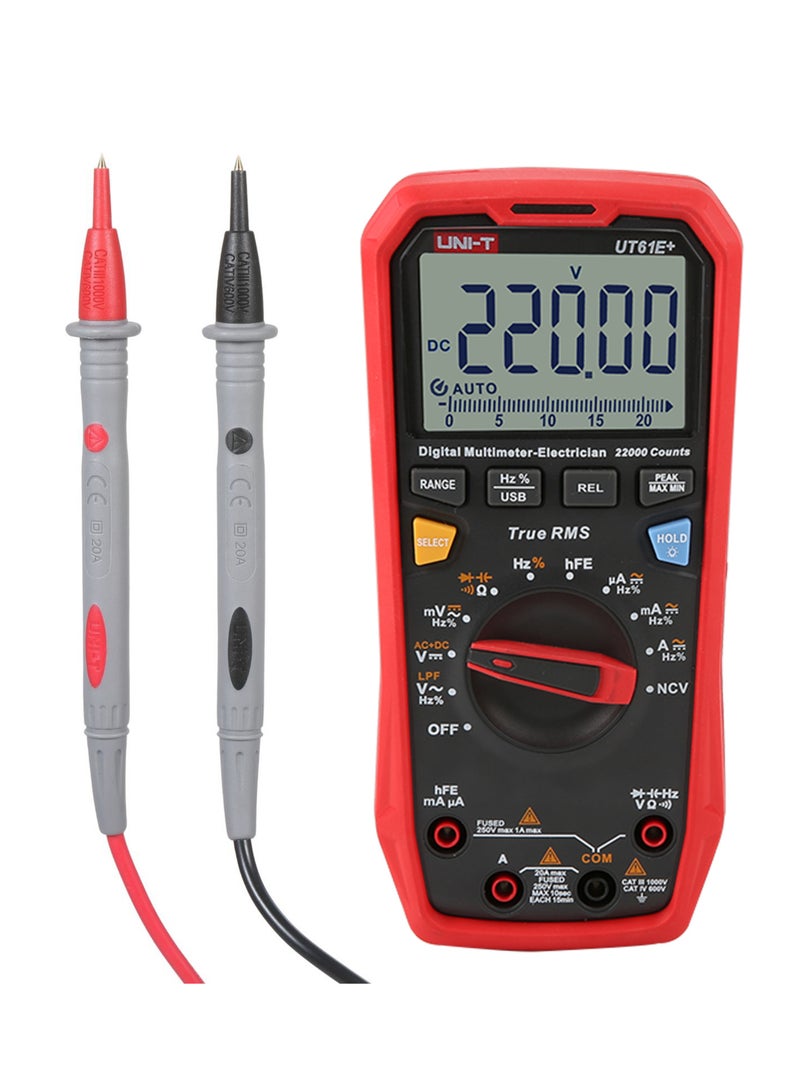 UNI-T UT61E+ Digital Multimeter Auto Range High Precision Professional NCV Tester True RMS Multimeter Multifunctional Tester Electric Measuring Instrument Support Data Transmission - Image 1