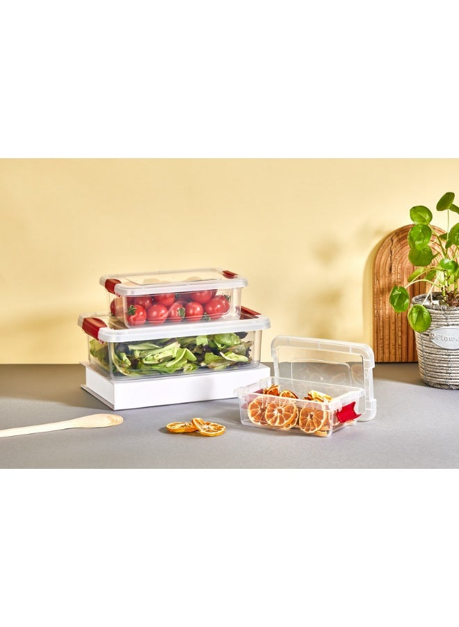 صناديق تخزين بلاستيك 3 قطع بأحجام مختلفة – 1 قطعة 0.80 لتر + 1 قطعة 1.50 لتر + 1 قطعة 3.00 لتر – حاويات لتنظيم الطعام والفواكه والخضروات والوجبات الجاهزة والأطعمة الجافة والحبوب والبقوليات والمكسرات والشاي والقهوة – صناديق تخزين محكمة الإغلاق مقاومة للرطوبة والتسرب للتخزين المنزلي والثلاجة والفريزر والمطبخ ومناسب للاستخدام اليومي للحفاظ على نظافة وترتيب المطبخ والمستوى المثالي للتخزين الآمن - Image 3