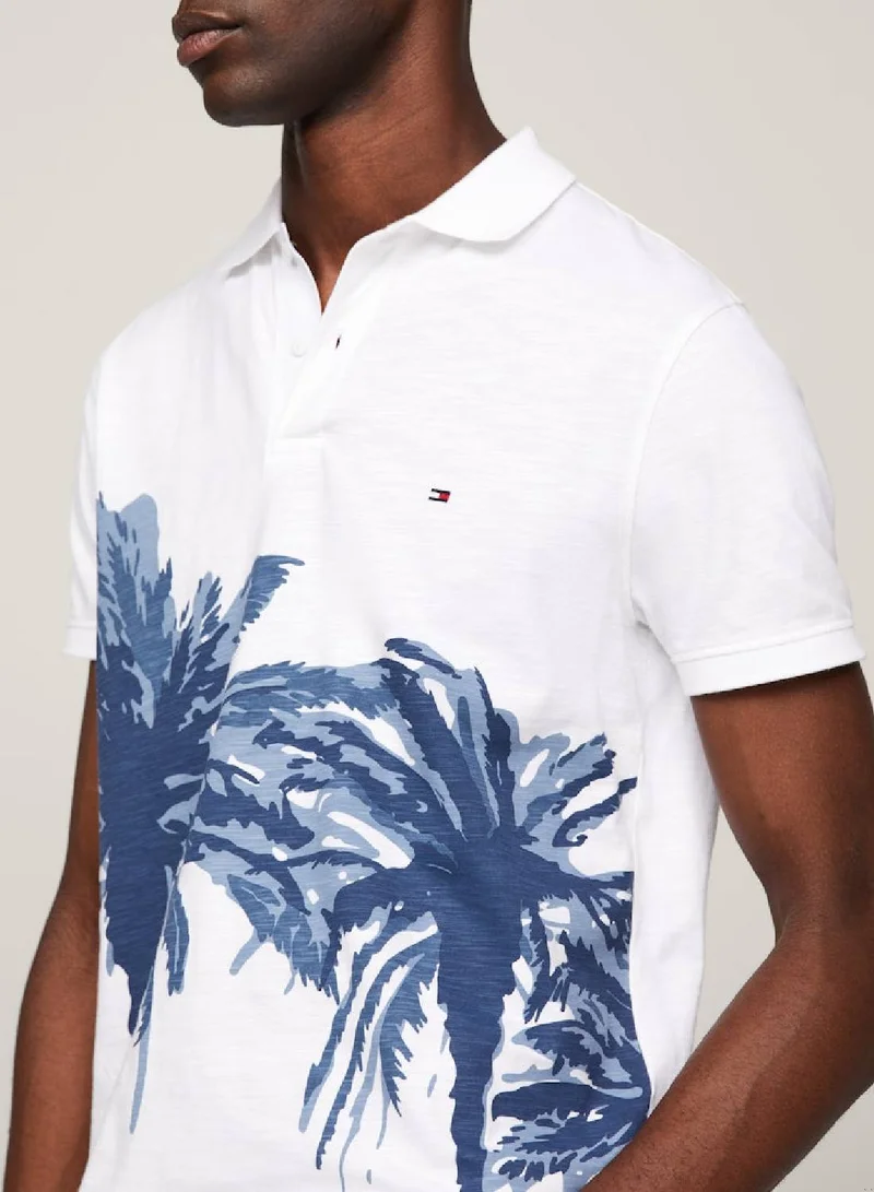 TOMMY HILFIGER Palm Print Regular Fit Polo