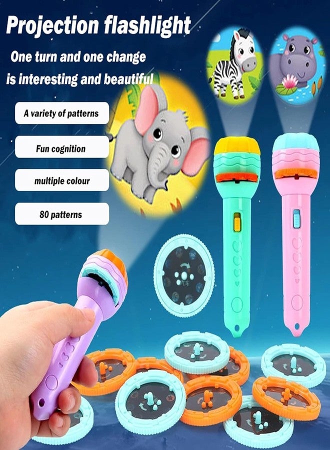 VIKINGS 3 Slides 24 Patterns Mini Projector Torch Toy Slide Flashlight Projector Torch for Kids Lamp Education Learning Night Light Before Going to Bed(Random Slides), Multicolor - Image 4