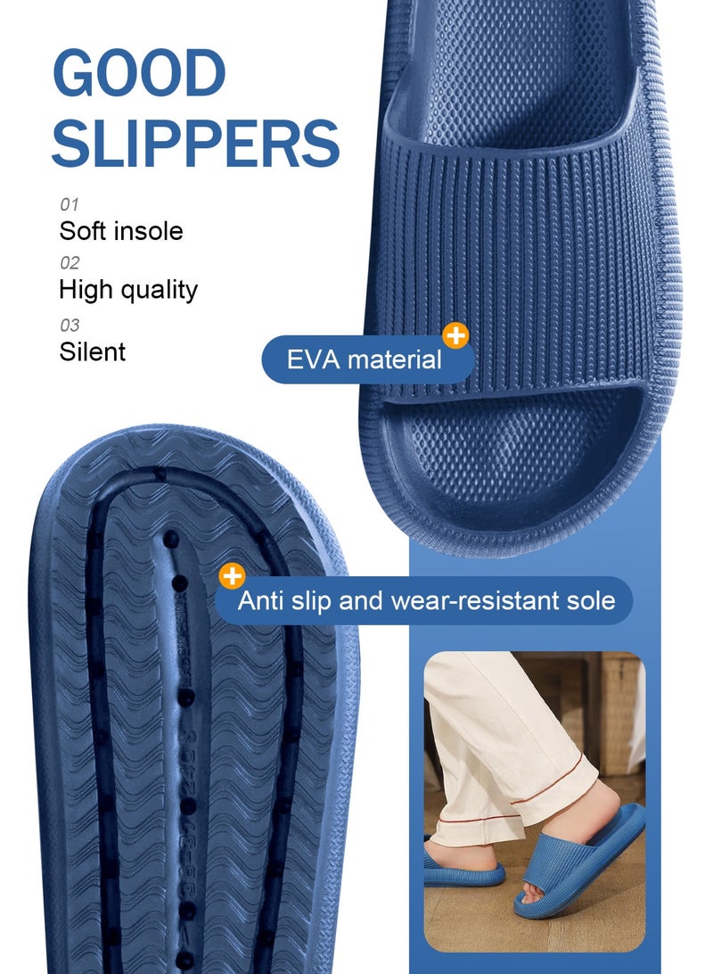 HomarKet Pillow Slippers Soft Shower Slippers for Women and Men Non Slip Quick Drying Shower Slides Bathroom Sandals with Ultra Cushion and Thick Sole  - Image 3