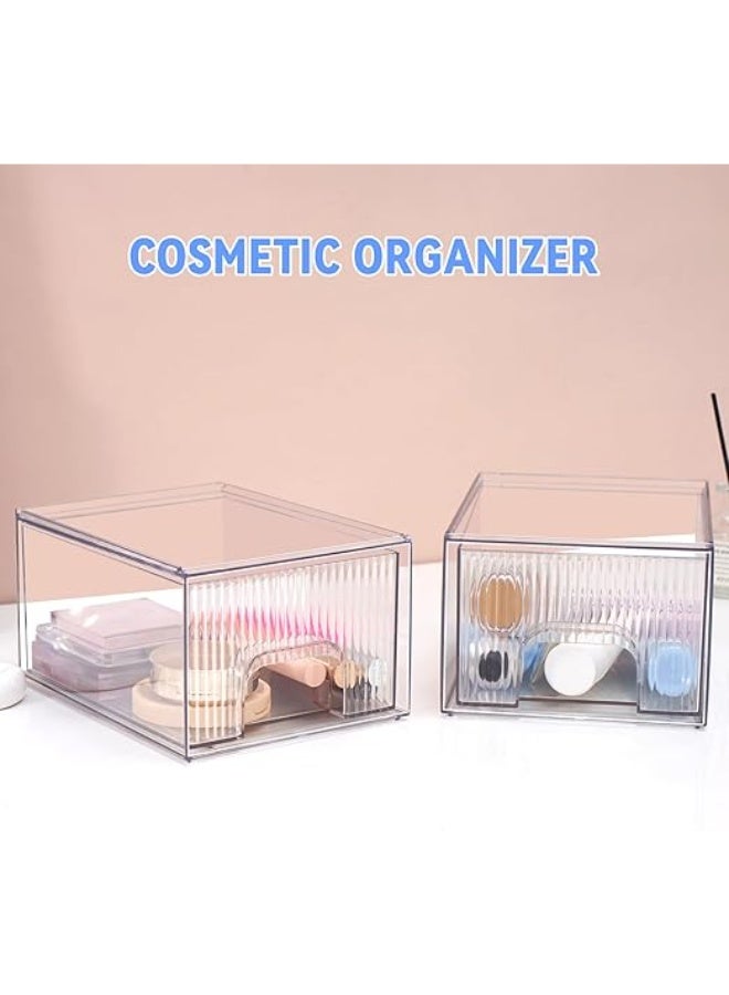 LENND Clear Makeup Organizer with Drawer, Acrylic Bathroom Supplies Storage Vanity, Plastic Storage Box, Perfume Organizer and Storages, Beauty Supplies, Home Under Sink, Kitchen Cabinets and Pantry - Image 5