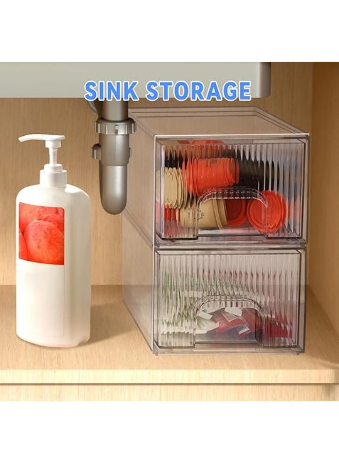 LENND Clear Makeup Organizer with Drawer, Acrylic Bathroom Supplies Storage Vanity, Plastic Storage Box, Perfume Organizer and Storages, Beauty Supplies, Home Under Sink, Kitchen Cabinets and Pantry - Image 4