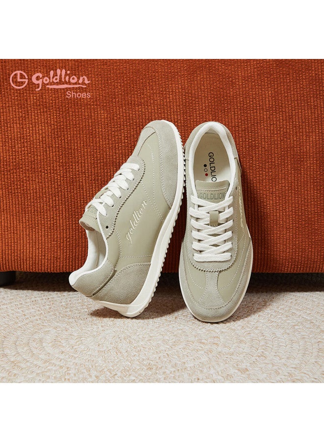 Goldlion Snooker Collaboration Women's Shoes Spring New Retro German Training Flat Running Shoes G696610077 Light Green Size 38 - Image 5
