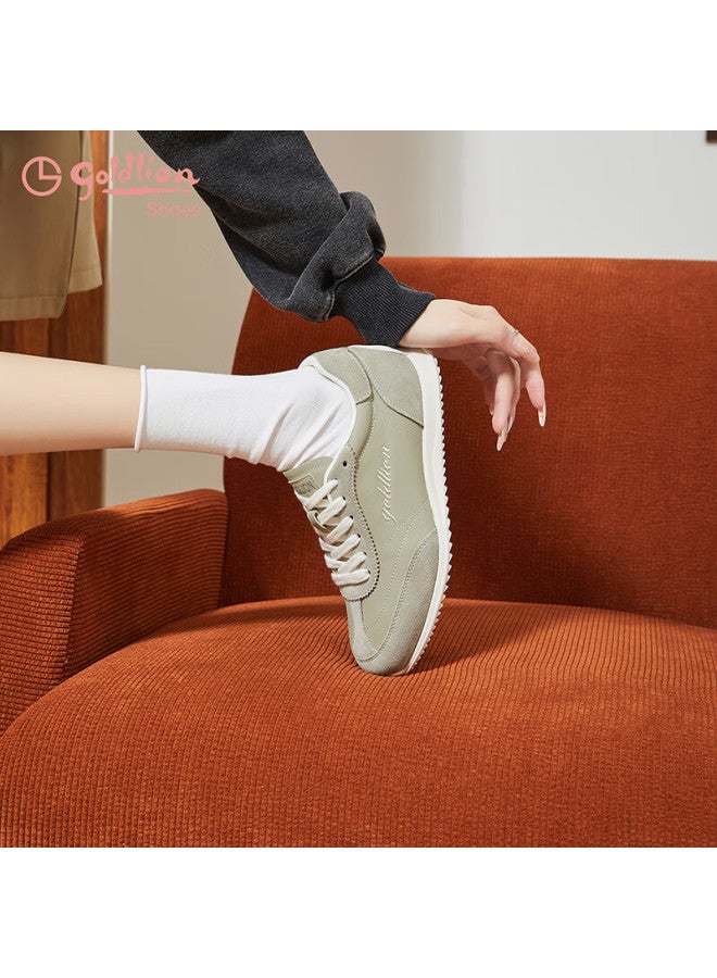 Goldlion Snooker Collaboration Women's Shoes Spring New Retro German Training Flat Running Shoes G696610077 Light Green Size 38 - Image 2
