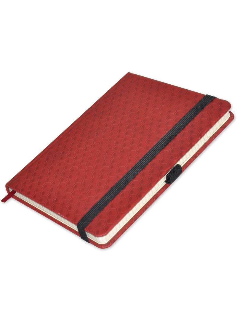 FIS FIS® Executive Notebook, Size 13x21CM, 96 Sheets 5MM Square With Elastic PU Window Maroon Design 3 -FSNBEX5M1321MR3  - Image 1