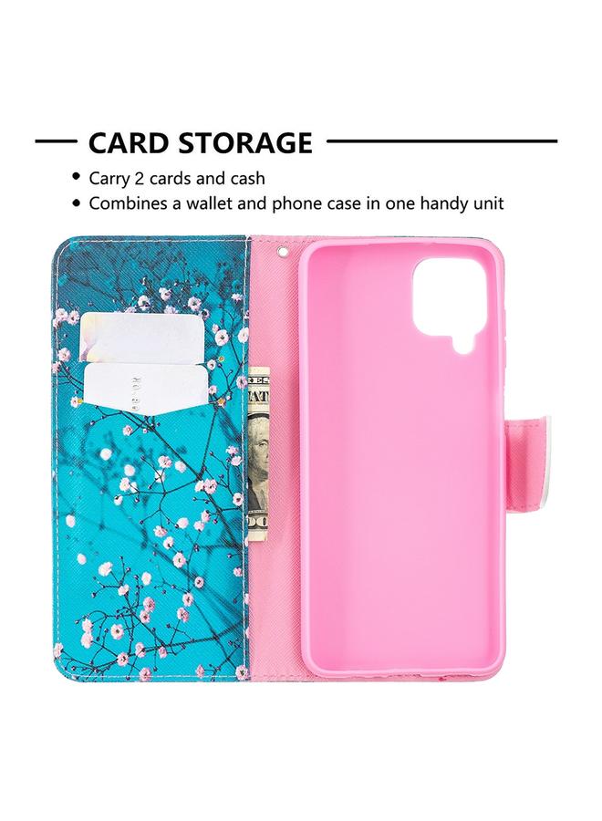 S-TOP Case For Samsung Galaxy A12 Colored Drawing Pattern Horizontal Flip Leather Case with Holder & Card Slots & Wallet - Image 5