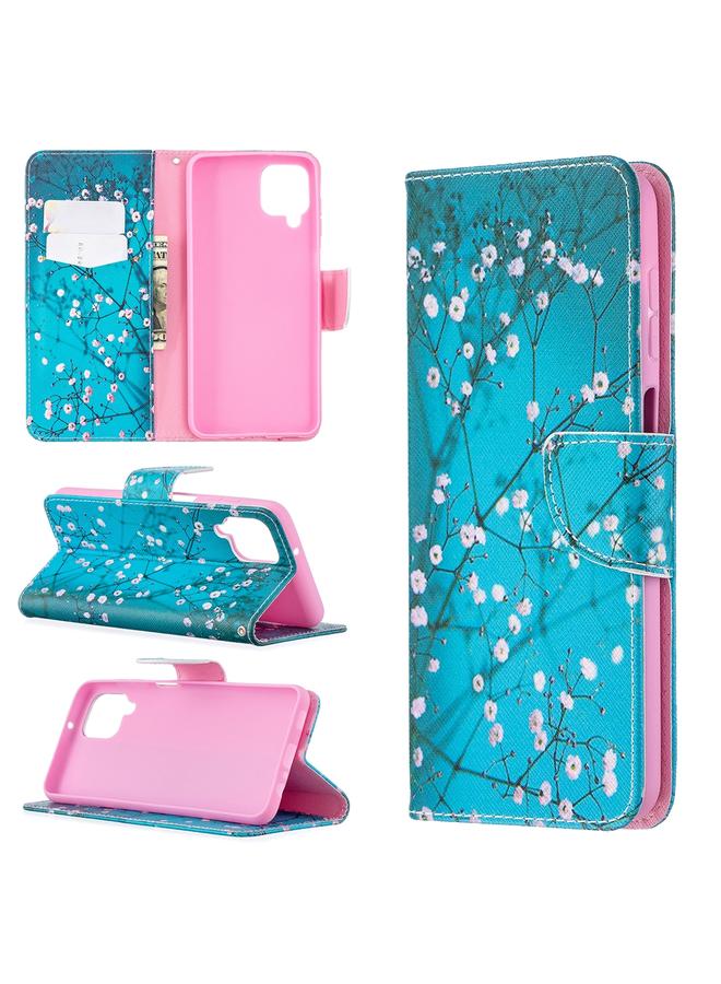 S-TOP Case For Samsung Galaxy A12 Colored Drawing Pattern Horizontal Flip Leather Case with Holder & Card Slots & Wallet - Image 1