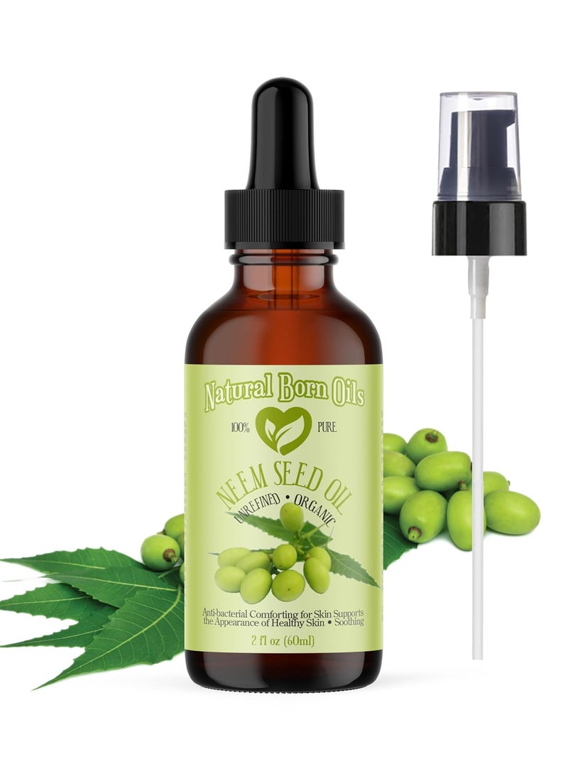 Natural Born Oils - Natural Born Oils Neem Oil 2oz Organic ColdPressed High in Fatty Acids Perfect for Skin Clarity Hair Nourishment - Image 1