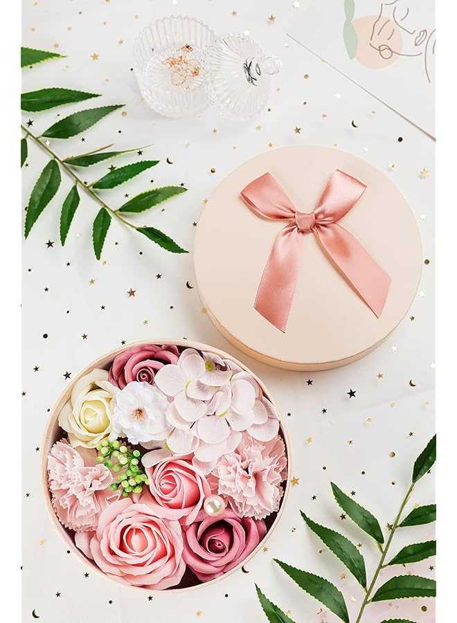 erorex Beautiful Flora Scented Roses Carnation Flower Bath Soap With Stem Flower Soap In Gift Box Gift For Birthday Valentine'S Day Mother'S Day Pink - Image 2