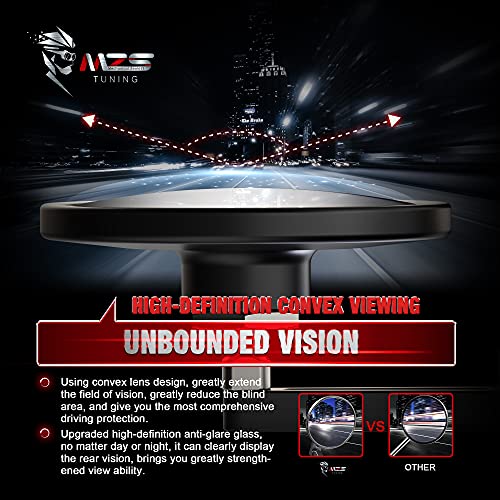MZS 1 Inch Bar End Mirrors Motorcycle Rear View Mirror handlebar Accessories Standard Hollow Convex Round 6061 T6 Aluminum Black Compatible with Touring Cruiser Sportster Softail Dyna Street Chopper - Image 2