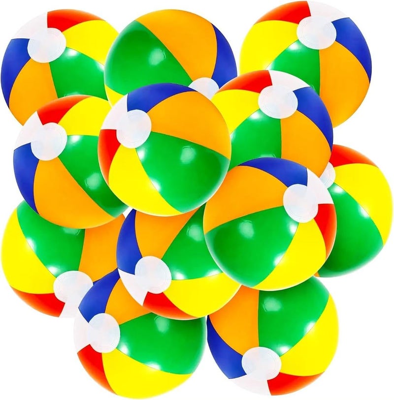 WEILAIDI 12 Beach Balls12 Pack Inflatable Balls for KidsBeach Toys for KidsPool Balls Pool Toys Birthday Party Supplies Favors Luau DecorationsBeach Balls Bulk Summer Water Games - Image 3