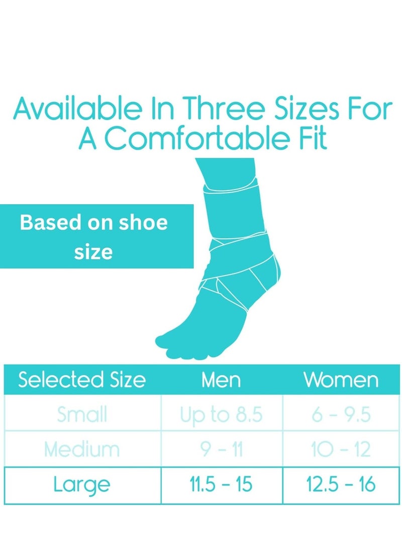 Generic - Laced Ankle Brace Lace Up Foot Support Stabilizer Compression Sleeve Sprained Adjustable Leg Splint Sprain Rolled Immobilizer Wrap Guard for Running Volleyball  (Large) - Image 1