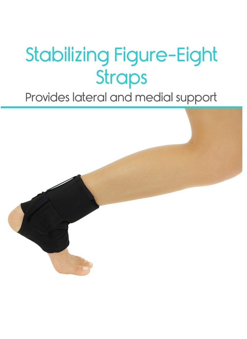 Generic - Laced Ankle Brace Lace Up Foot Support Stabilizer Compression Sleeve Sprained Adjustable Leg Splint Sprain Rolled Immobilizer Wrap Guard for Running Volleyball  (Large) - Image 1