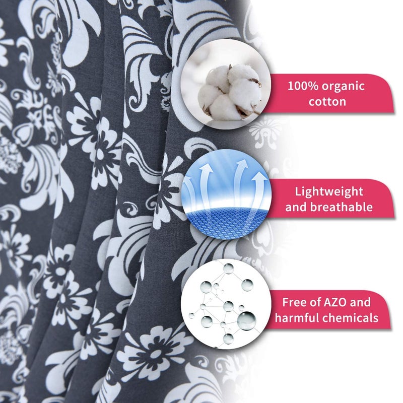 UHINOOS Nursing Cover for Mom Breastfeeding, Baby Privacy Nursing Covers Up Breathable Cotton with Ajustable Hoop for Mother (Grey) - Image 3