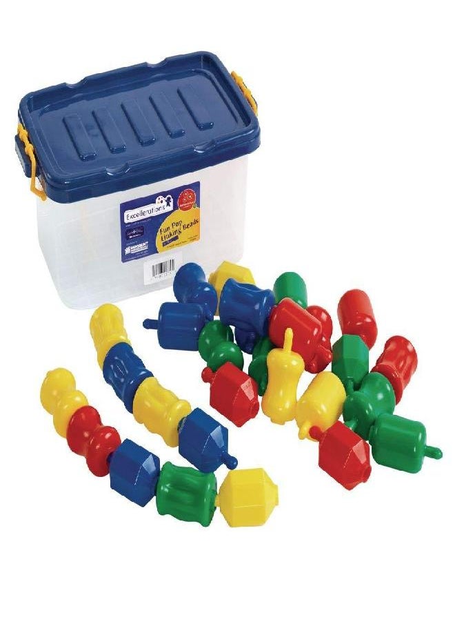 Excellerations Early STEM Toy, Connecting, Fun, Linking, Pop Beads for Toddlers, Snap Lock Beads Set in Storage Bin, Pack of 28 (Item # FUNPOP)