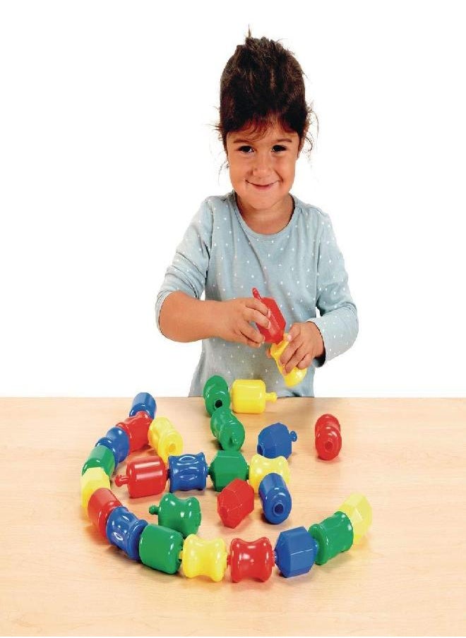 Excellerations Early STEM Toy, Connecting, Fun, Linking, Pop Beads for Toddlers, Snap Lock Beads Set in Storage Bin, Pack of 28 (Item # FUNPOP)
