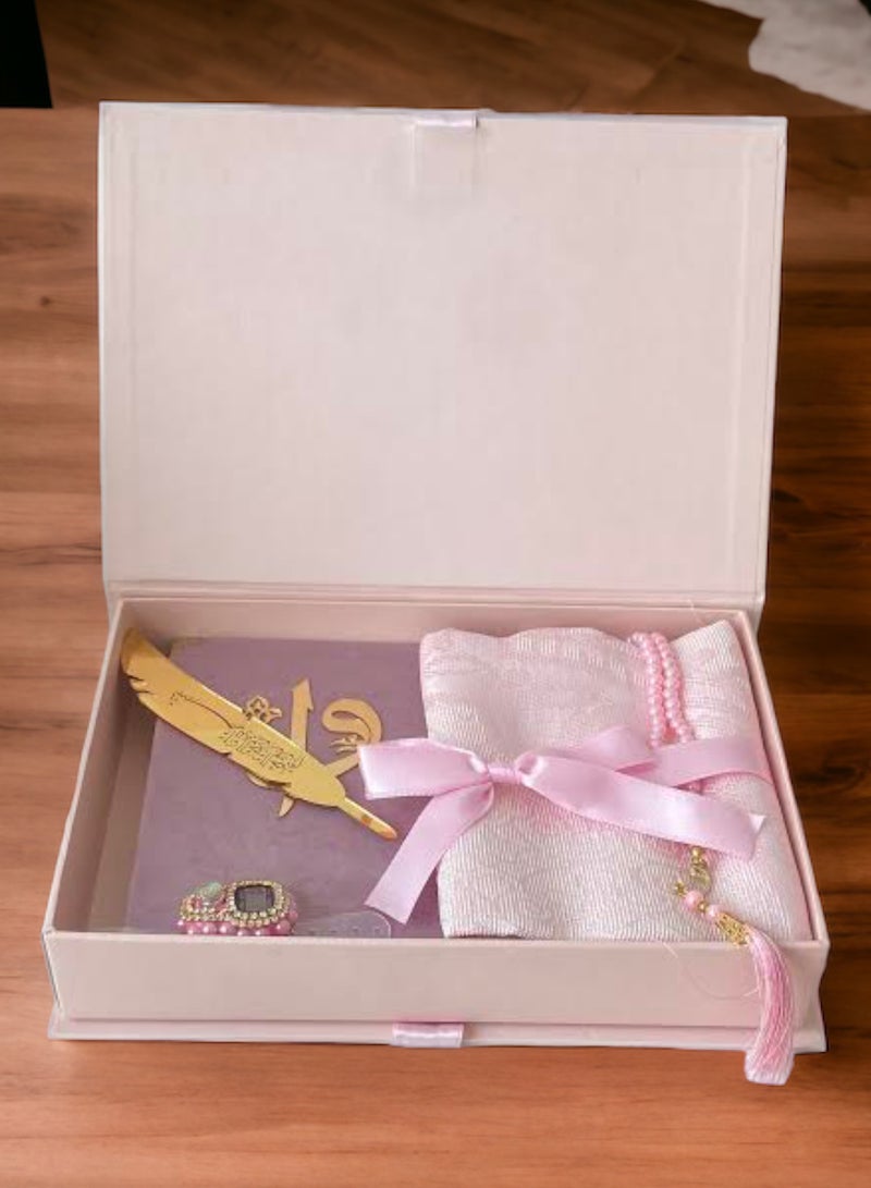 OLUDENIZ Velvet Quran Gift Set – Digital Tasbih, Beaded Rosary, Prayer Mat, Golden Bookmark & Elegant Home Decor - Image 4