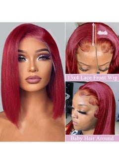 14Inch Burgundy Bob Wig Human Hair 99J 13X4 Lace Front Bob Wigs Human Hair Red Bob Wig Human Hair Hd Lace Front Wigs Glueless Frontal Wigs Human Hair Pre Plucked - pzsku/ZE01B753269FB96C25856Z/45/_/1719064884/da899236-fba4-4f12-8878-85952a416682