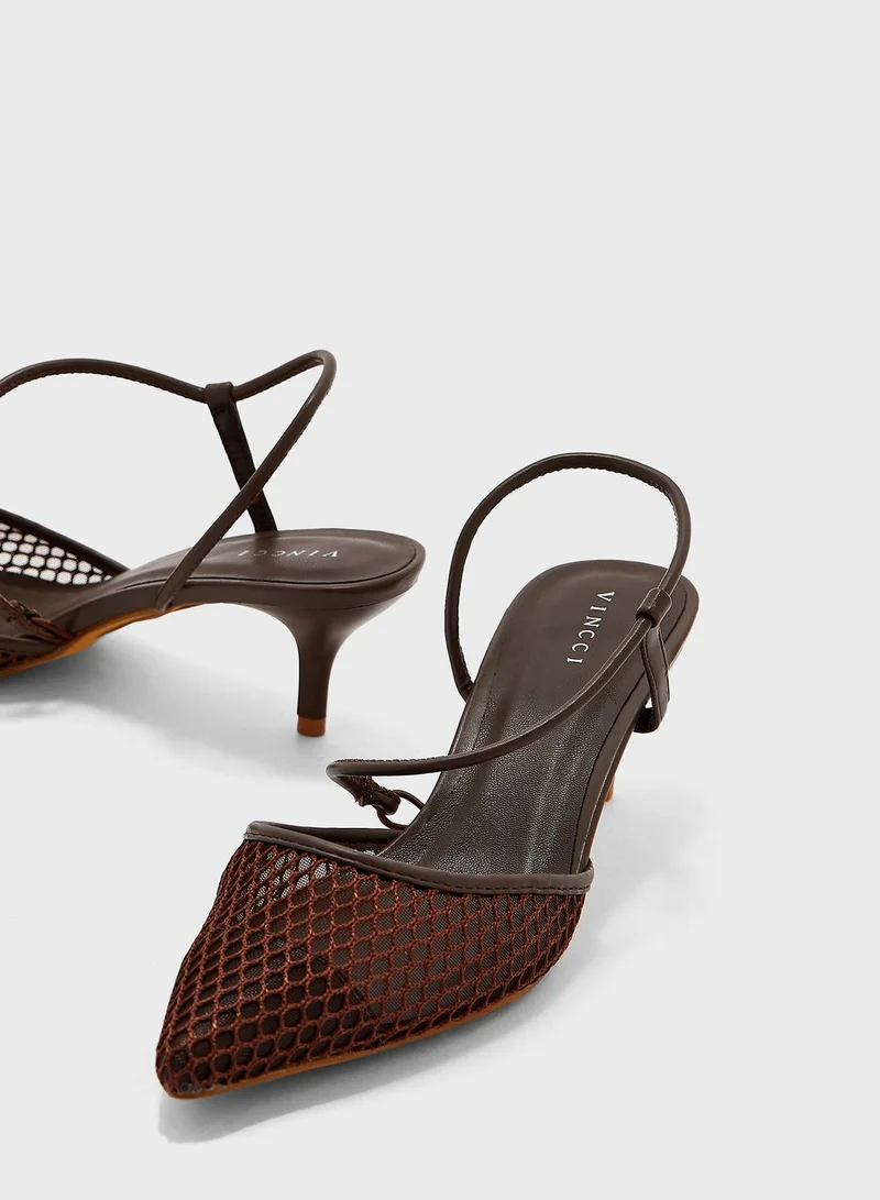 Vincci Ankle Strap Mid Heel Sandals