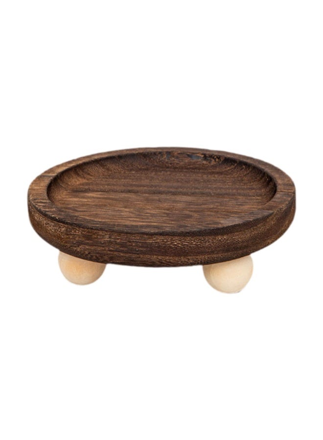 SILADEFU Retro Wooden Jewelry Tray, Decorative Tray for Home Decor, Display Tray for Perfumes, Candles, Jewelry, Watch, Small Treasures, Coffee, Food - Image 1