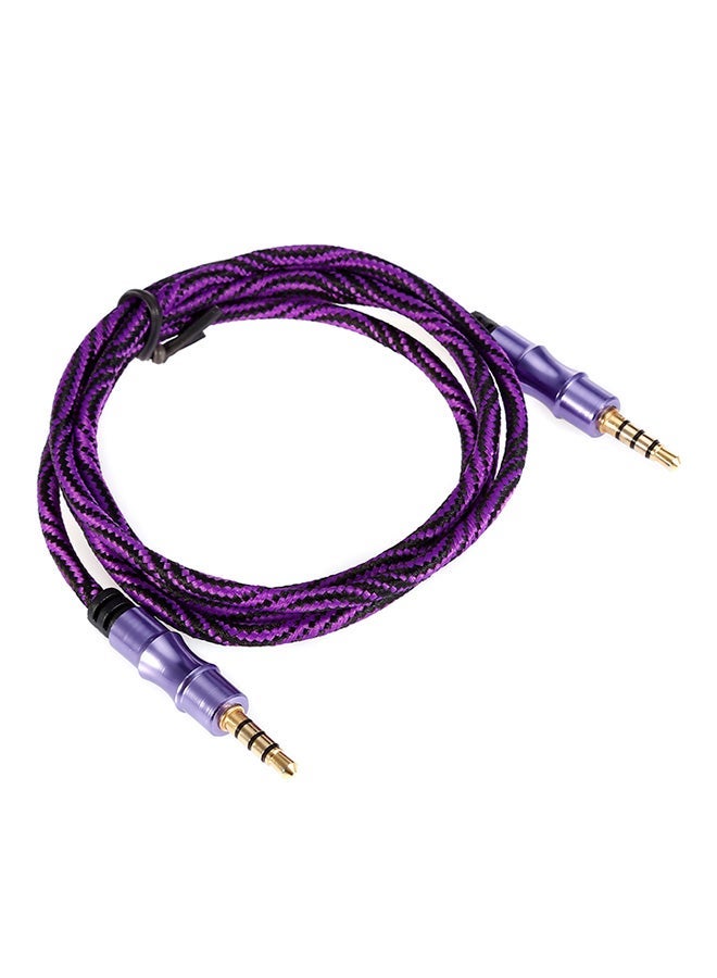NIBEMINENT Gold Plated 3.5mm Male To Aux Nylon Braid Audio Transmission Cable Purple