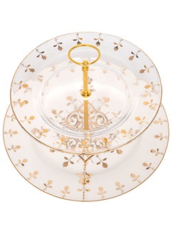 La Mesa 2 Tier Glass & Porcelain Dessert Serving Stand  - Image 3