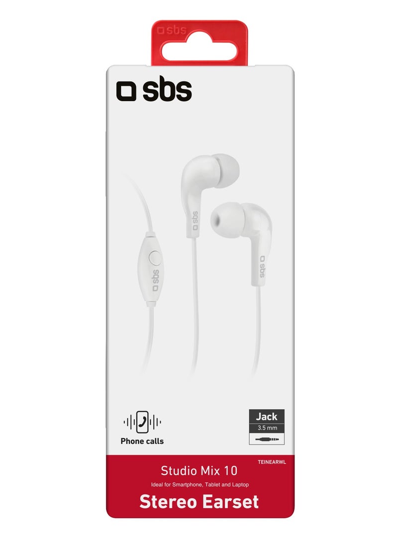 SBS In-ear stereo headset Studio Mix 10, jack 3.5 mm with microphone and  answer button  - Image 2