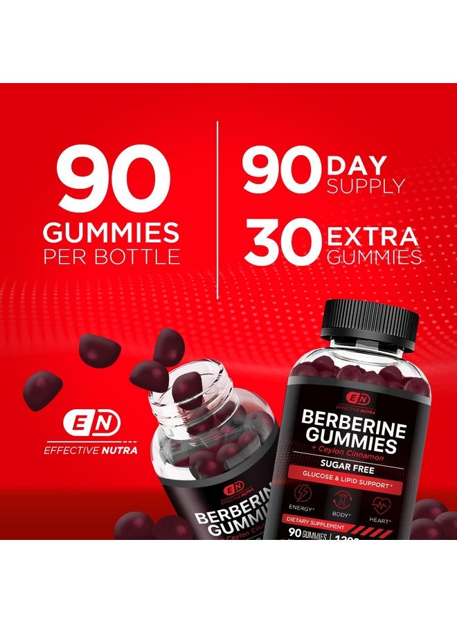 Effective Nutra EFFECTIVE NUTRA Berberine Gummies with Ceylon Cinnamon | Sugar-Free Supplement 1200mg for Blood Sugar Support, Heart Health, Energy | 45-Day Supply, Natural Berry Flavor, Made in USA (90 Count) - Image 3