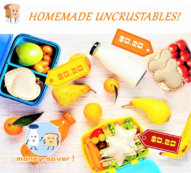BANIC Sandwich Cutter for Kids, BANIC 26pcs Sandwich Cutter and Sealer Set, Uncrustable Maker,Crustless Sandwich Cutters Shapes for Girls Boys, Lunch & Bento Box Accessories,Bread Cookie Cutters for kids - Image 3