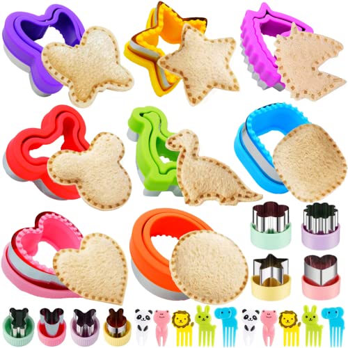 BANIC Sandwich Cutter for Kids, BANIC 26pcs Sandwich Cutter and Sealer Set, Uncrustable Maker,Crustless Sandwich Cutters Shapes for Girls Boys, Lunch & Bento Box Accessories,Bread Cookie Cutters for kids - Image 1