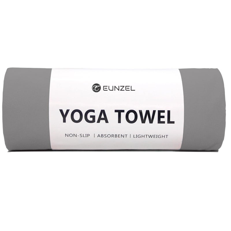 Eunzel Hot Yoga Towel Non Slip Yoga Mat Towel Non-Slip Sweat Absorbent Microfiber Towel for Hot Yoga, Pilates and Workout 72" x 26.5", Dark Grey - Image 1