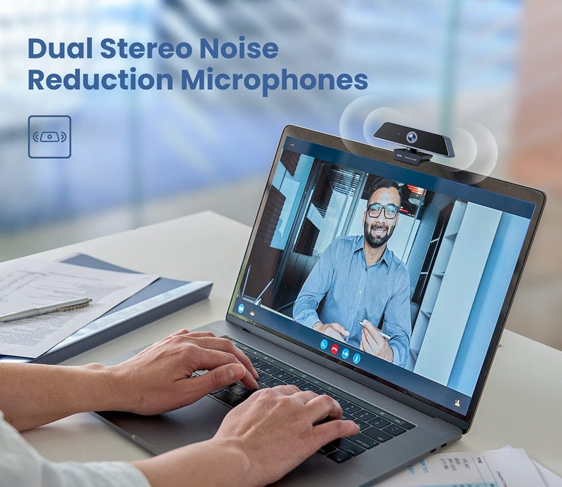 Enther & MAXHUB Webcam 4k, Webcam with Microphone for Computer with Noise-Canceling Mic, Fast Auto Focus and Full HD Auto Light Correction, Works with Microsoft Teams, Zoom, Skype, Stream - Image 3