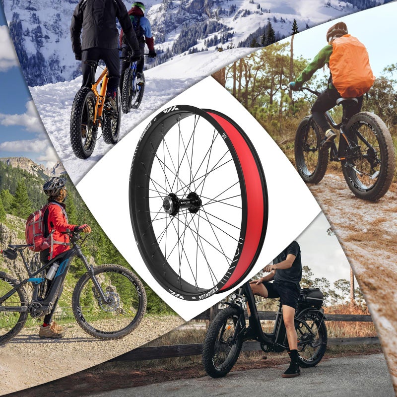 BUCKLOS 26 x 4.0 Inch Fat Tire Bike Wheel Front Mountain Bicycle Rim 135mm Hub 9mm Quick Release Wheelset Aluminum Alloy Disc Brake 36 14G Spoke for MTB Ebike Beach Snow Cruiser - Image 2