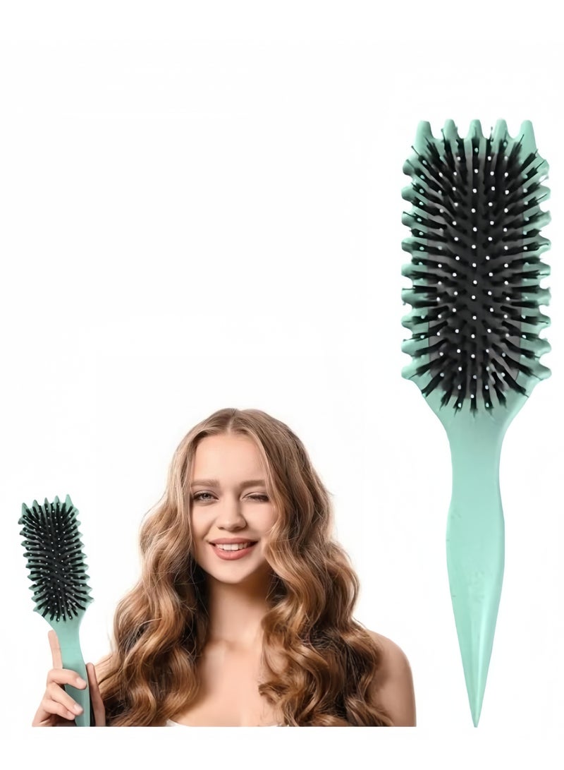 New Curly Hair Brush, Bounce Curl Define Styling Brush, Wet Dry Detangler Hair Brush,The Essential Tool For Shaping And Styling Your Curls, Achieve Perfectly Defined Curls (Green) - Image 1