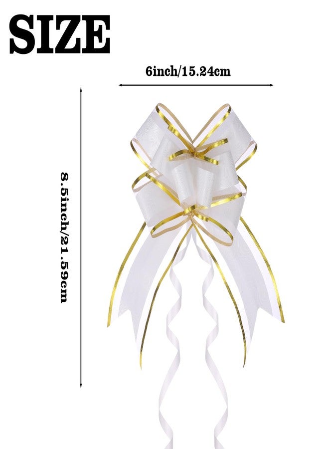 FORBINBO 20 PCS Large White Gift Bows, 6 inches Pull Bows for Gift Wrapping, Wedding, Christmas, Birthday，Valentine's Day, Presents, Flower Basket,Easter. - Image 2