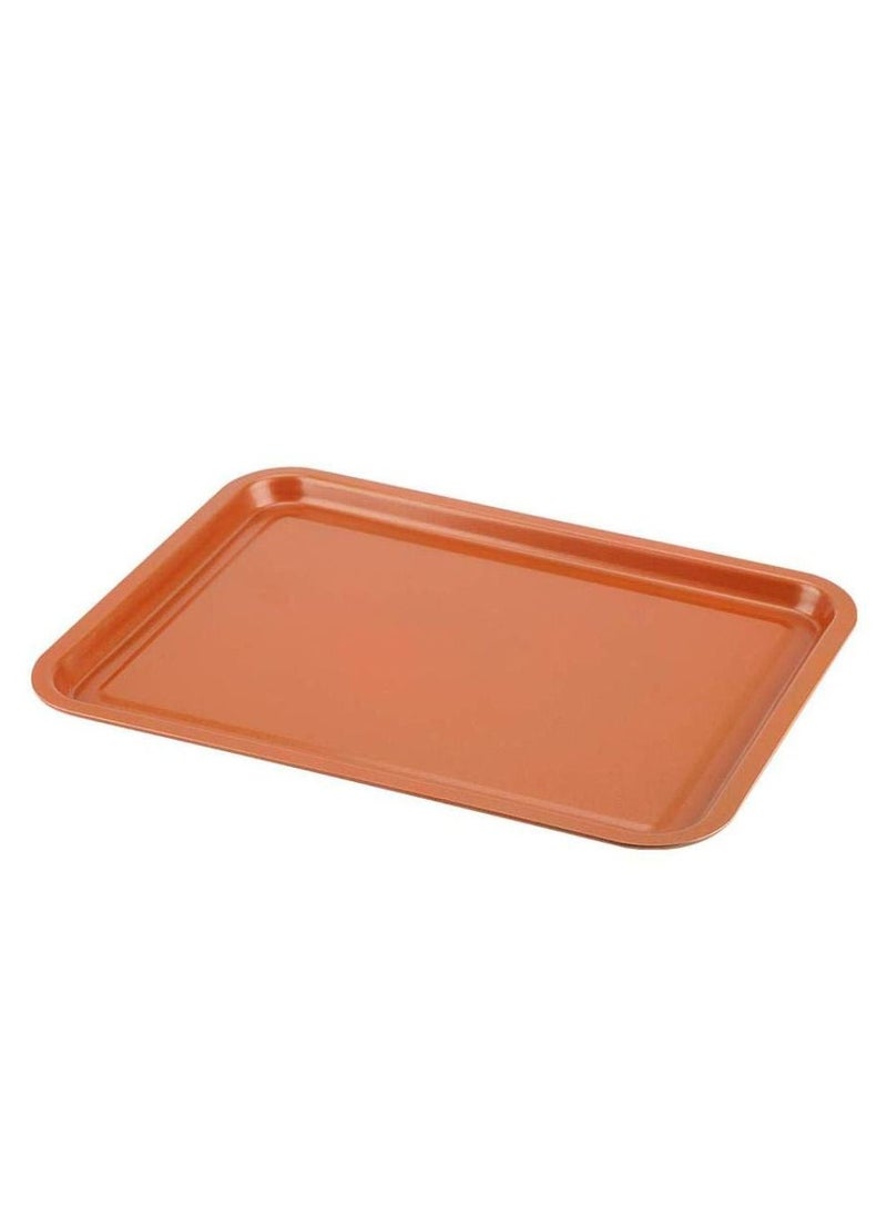 Generic - Copper Crisper Tray Non-Stick Oven Baking Tray with Elevated Mesh Crisping Grill Basket 2 Piece Set - Image 1