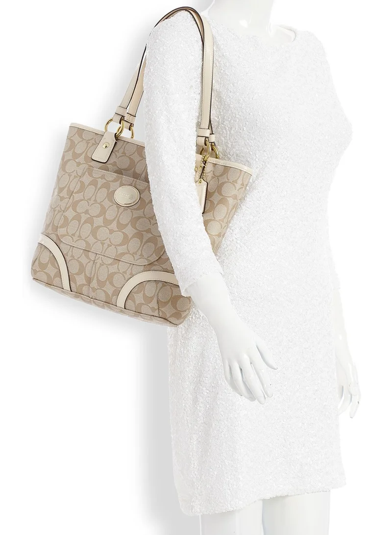 COACH Contrast Jacquard Tote
